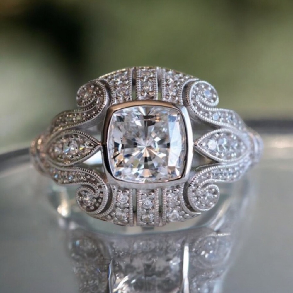 925 Silver Art Deco Statement Ring
